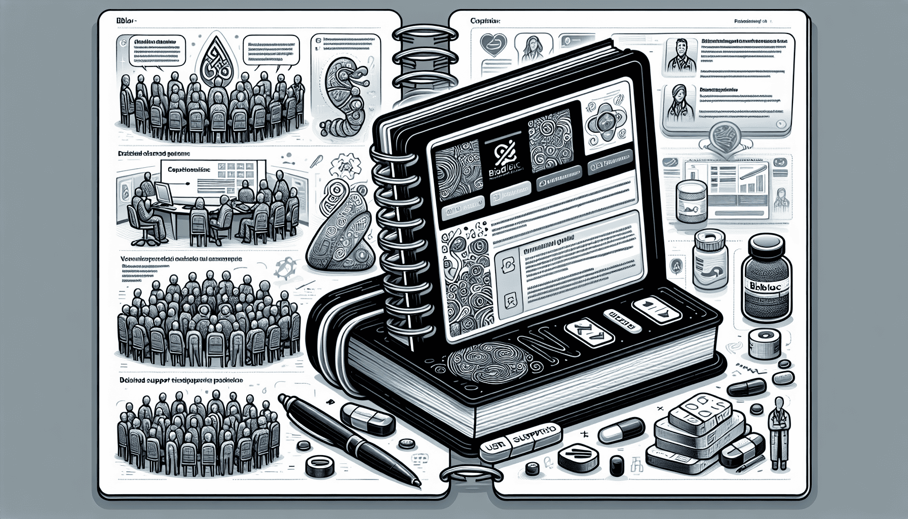 Illustration of resources and support for Biobloc users